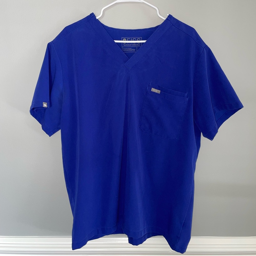 FIGS technical collection royal blue scrub top mens